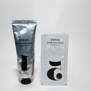 VERSO DUO Facial Cleanser For Daily Use .85oz TRAVEL & Super Eye Serum SAMPLE